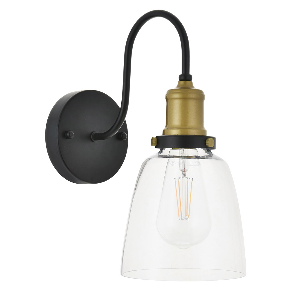 Elegant Felicity 1 Light Wall Sconce - Brass/Black (LD4013W6BRB)