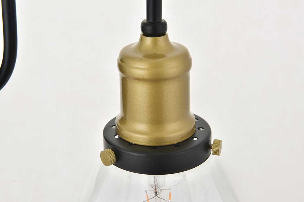 Elegant Histoire 1 Light Wall Sconce - Brass/Black (LD4017W7BRB)