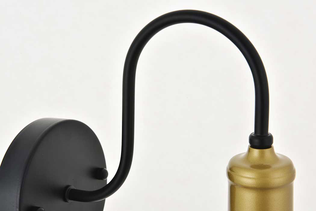 Elegant Histoire 1 Light Wall Sconce - Brass/Black (LD4017W7BRB)