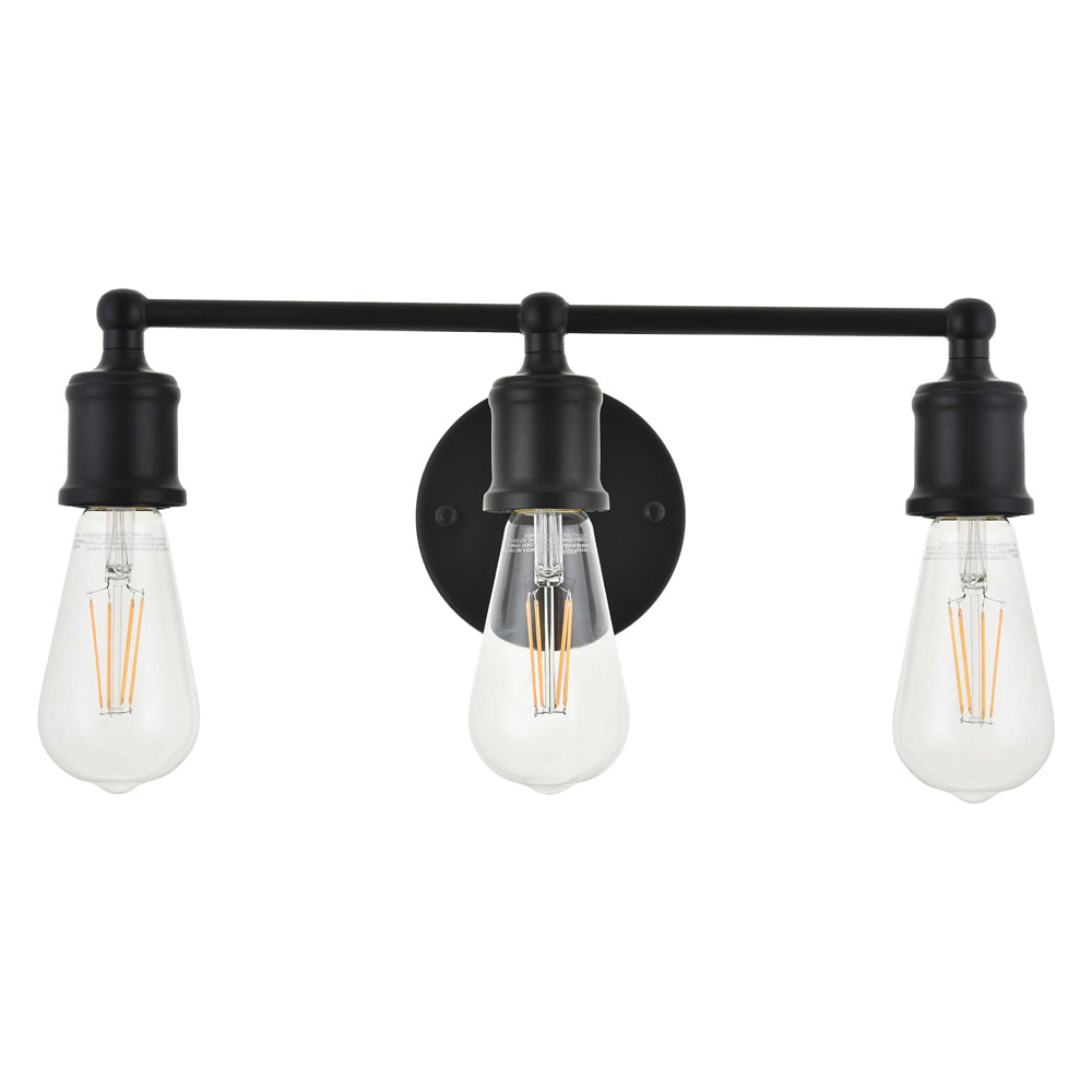 Elegant Serif 5 Lights Wall Sconce - Black, L 15.4" (LD4028W16BK)