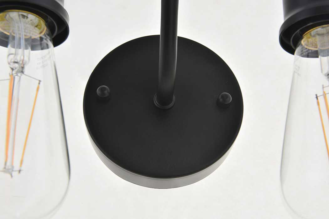 Elegant Serif 5 Lights Wall Sconce - Black, L 22.1" (LD4028W22BK)