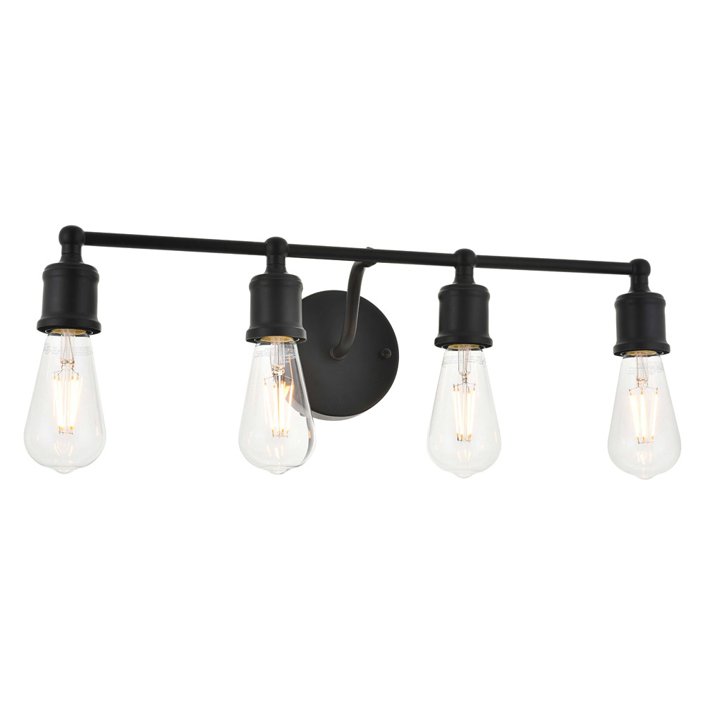 Elegant Serif 5 Lights Wall Sconce - Black, L 22.1" (LD4028W22BK)