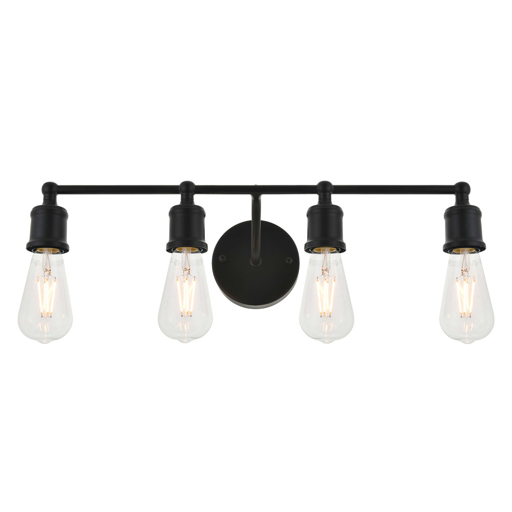 Elegant Serif 5 Lights Wall Sconce - Black, L 22.1" (LD4028W22BK)
