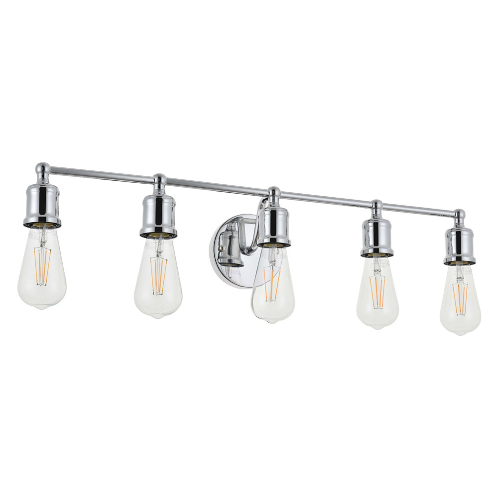 Elegant Serif 5 Lights Wall Sconce - Chrome, L 28.8" (LD4028W29C)