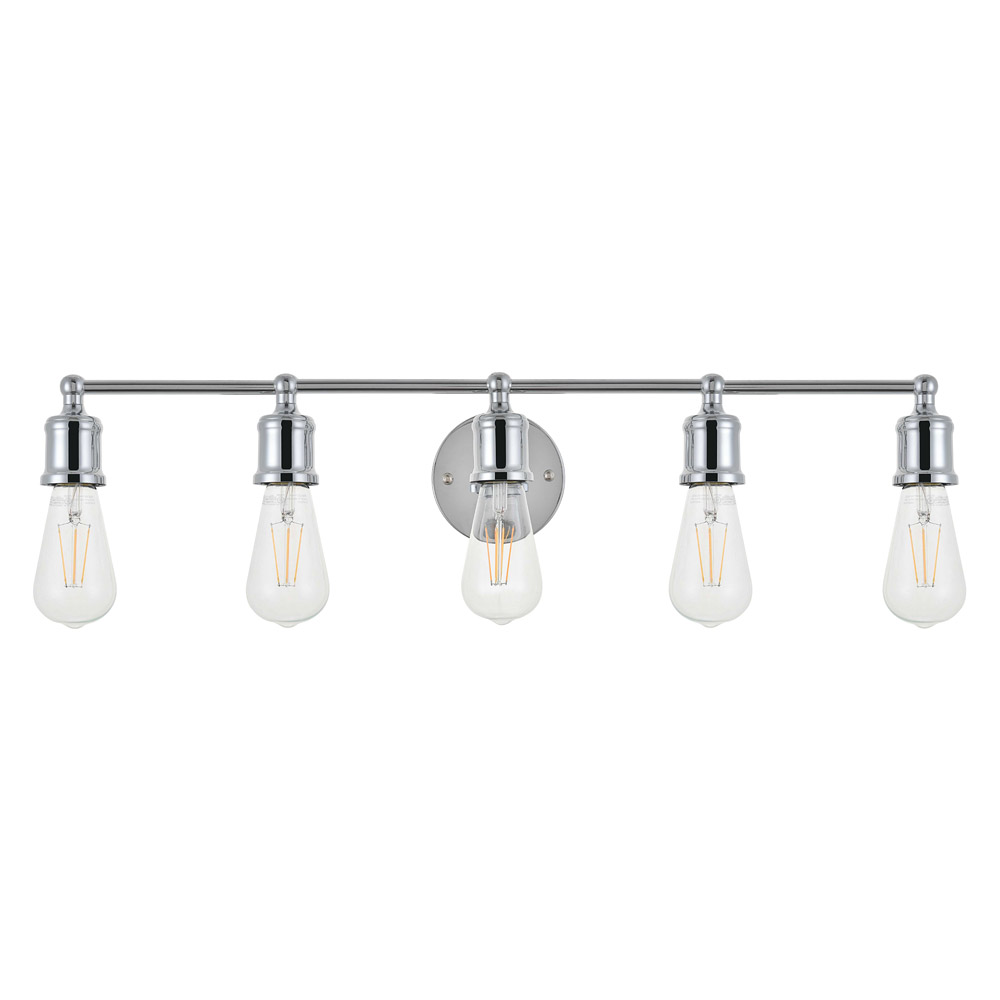 Elegant Serif 5 Lights Wall Sconce - Chrome, L 28.8" (LD4028W29C)