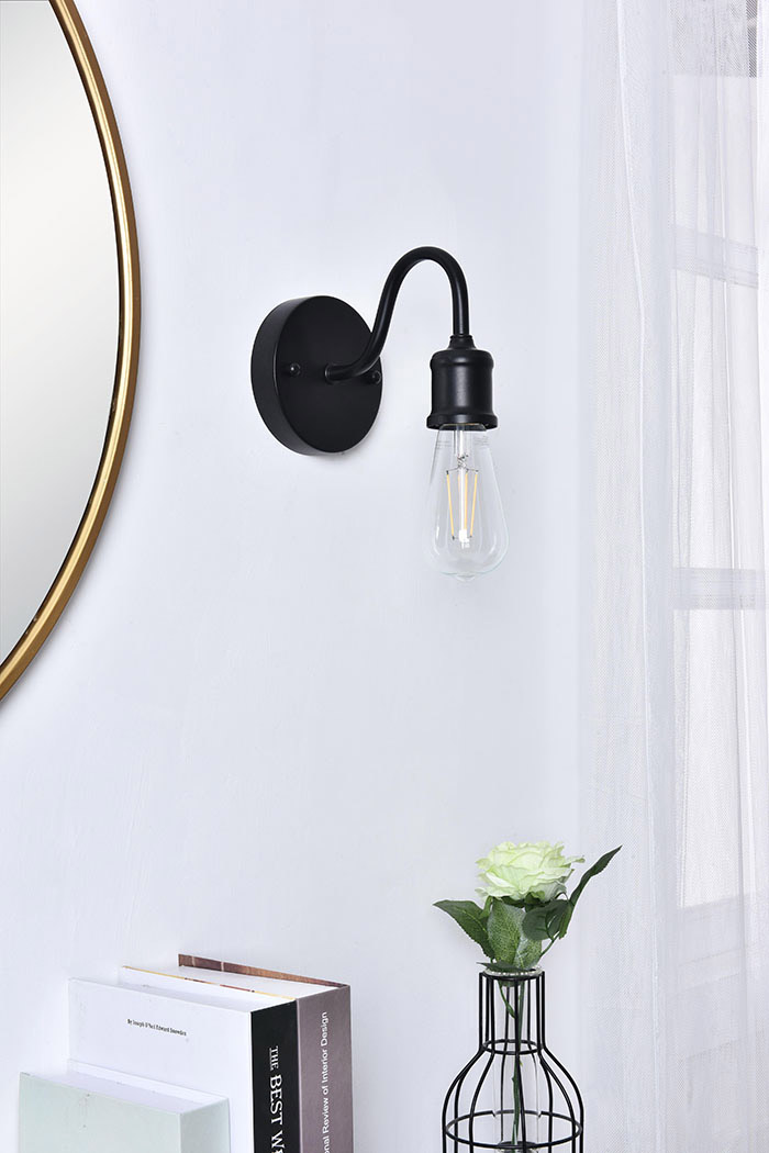 Elegant Serif 5 Lights Wall Sconce - Black, L 4.7" (LD4028W5BK)