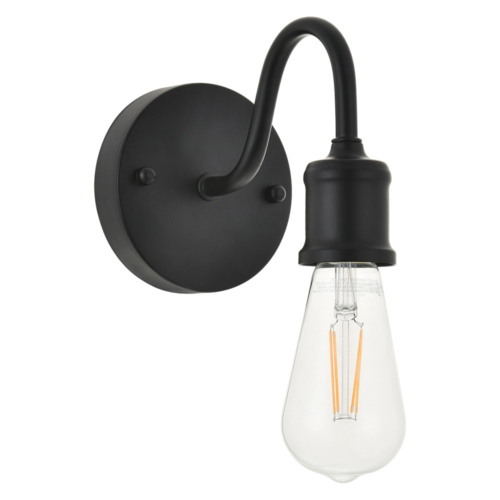 Elegant Serif 5 Lights Wall Sconce - Black, L 4.7" (LD4028W5BK)