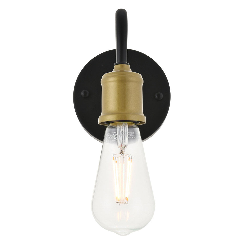Elegant Serif 5 Lights Wall Sconce - Brass/Black, L 4.7" (LD4028W5BRB)