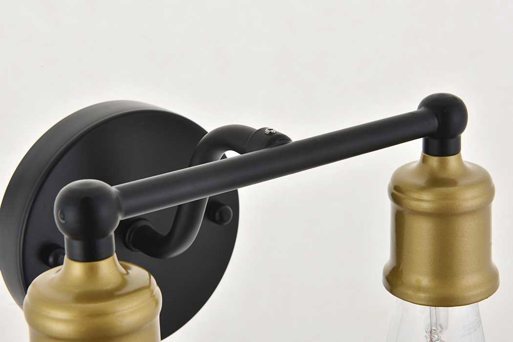 Elegant Serif 5 Lights Wall Sconce - Brass/Black, L 8.7" (LD4028W9BRB)