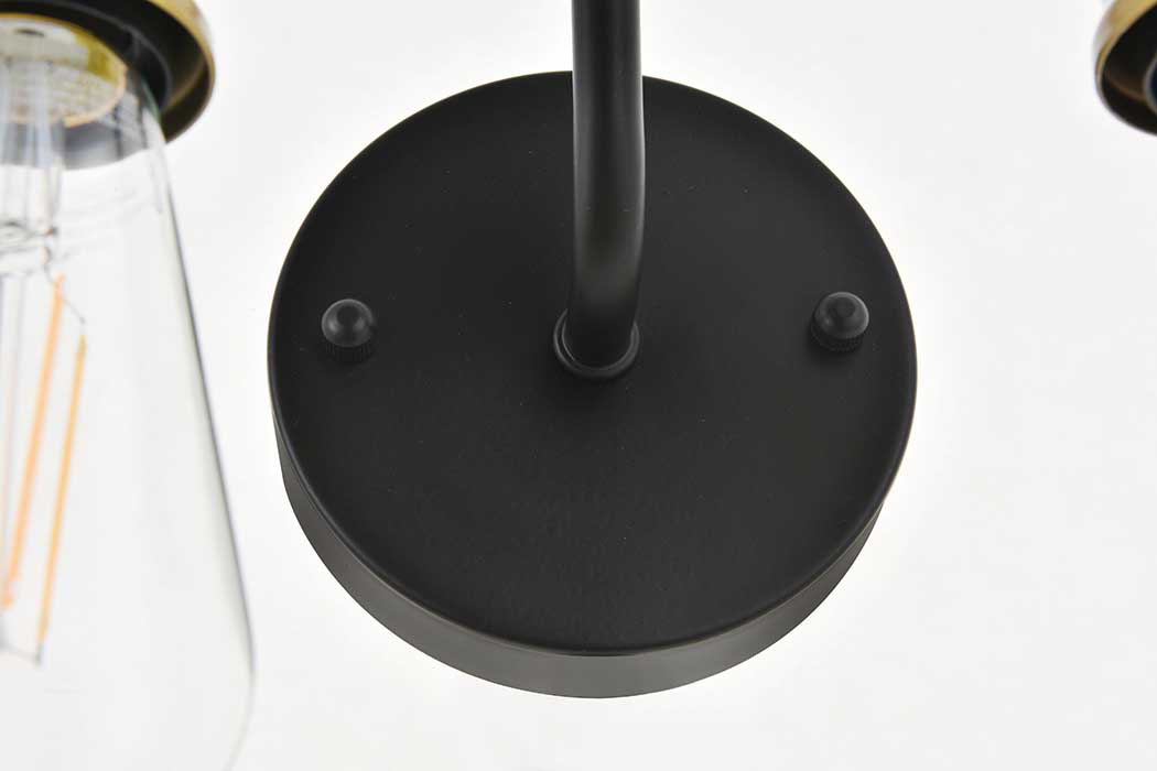 Elegant Serif 5 Lights Wall Sconce - Brass/Black, L 8.7" (LD4028W9BRB)
