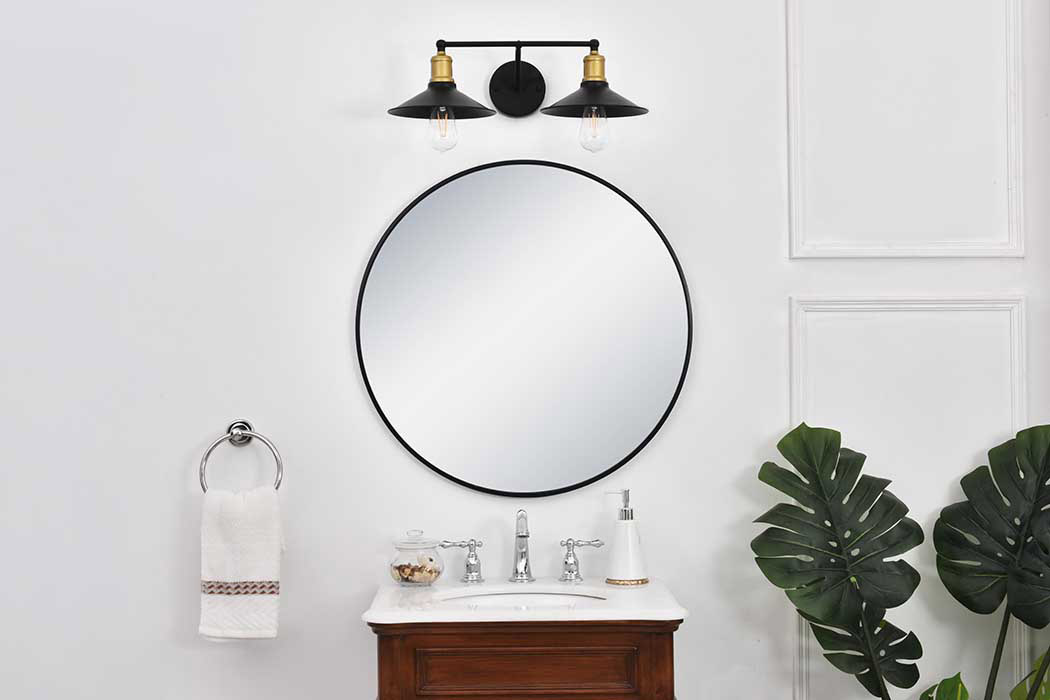 Elegant Etude 2 Lights Wall Sconce - Brass/Black, L 20.9" (LD4033W21BRB)