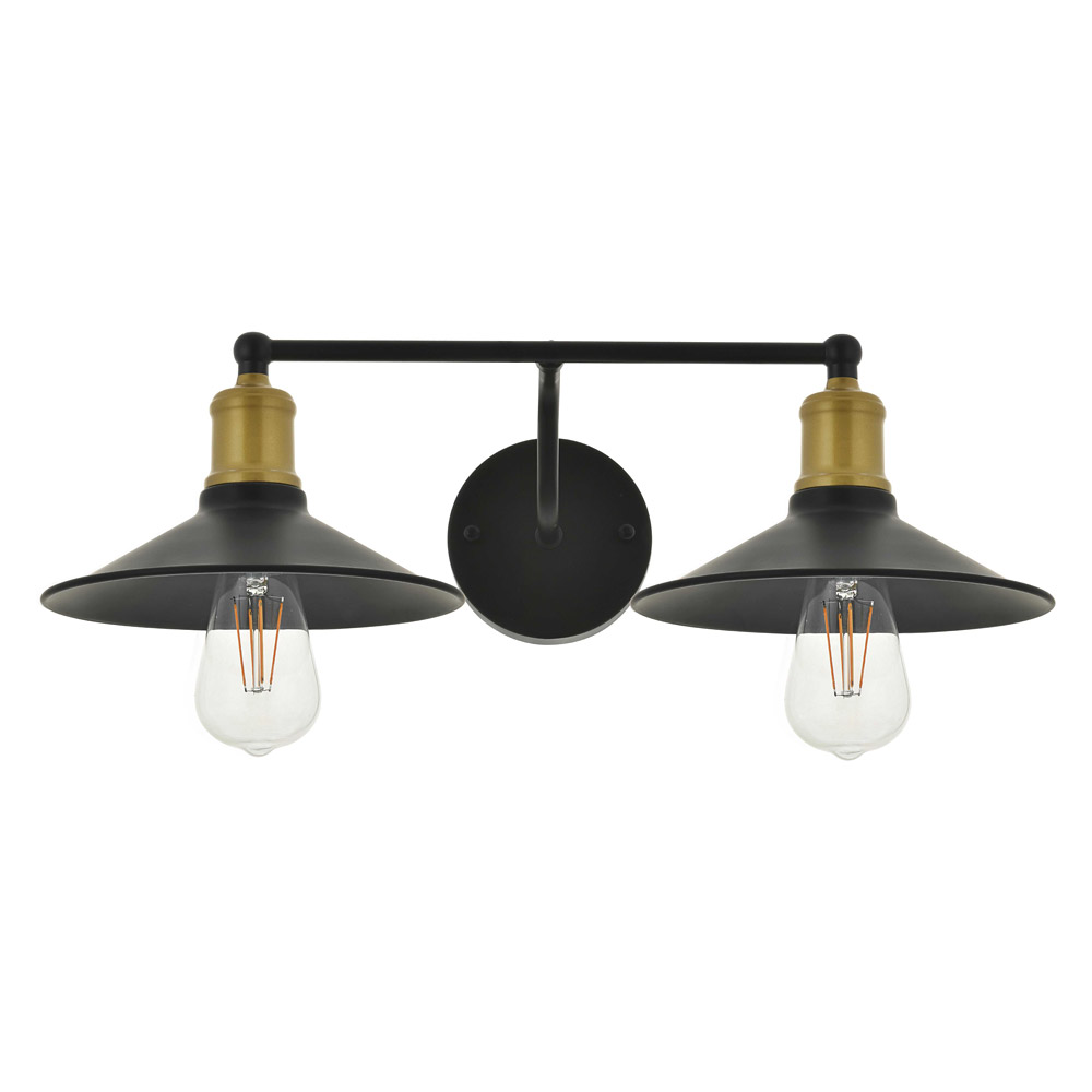 Elegant Etude 2 Lights Wall Sconce - Brass/Black, L 20.9" (LD4033W21BRB)