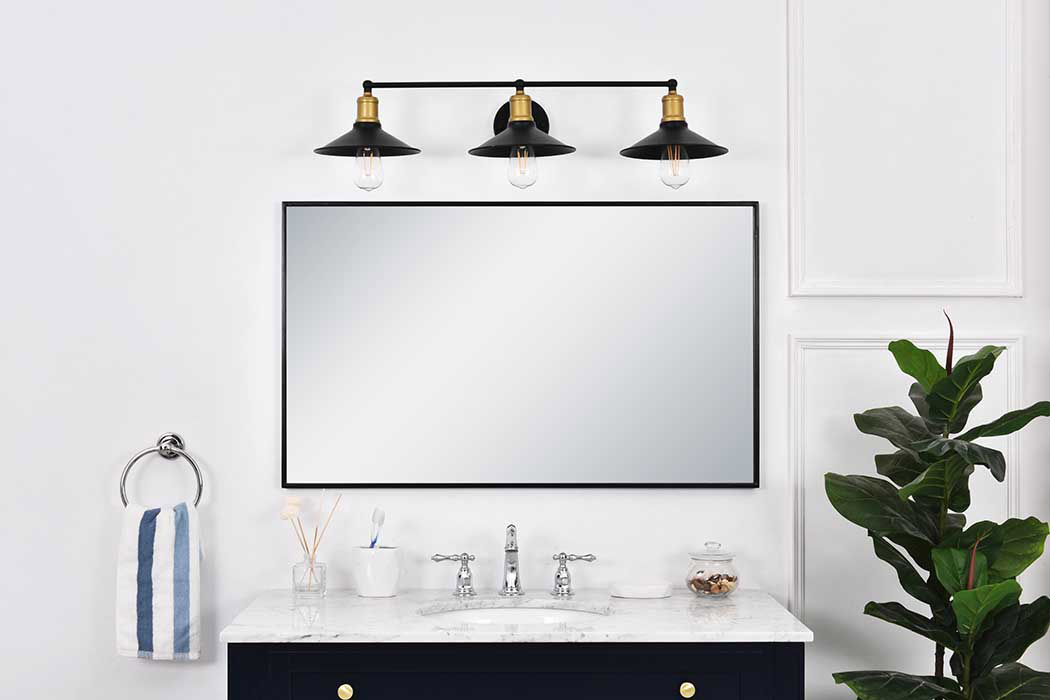 Elegant Etude 2 Lights Wall Sconce - Brass/Black, L 33.1" (LD4033W33BRB)