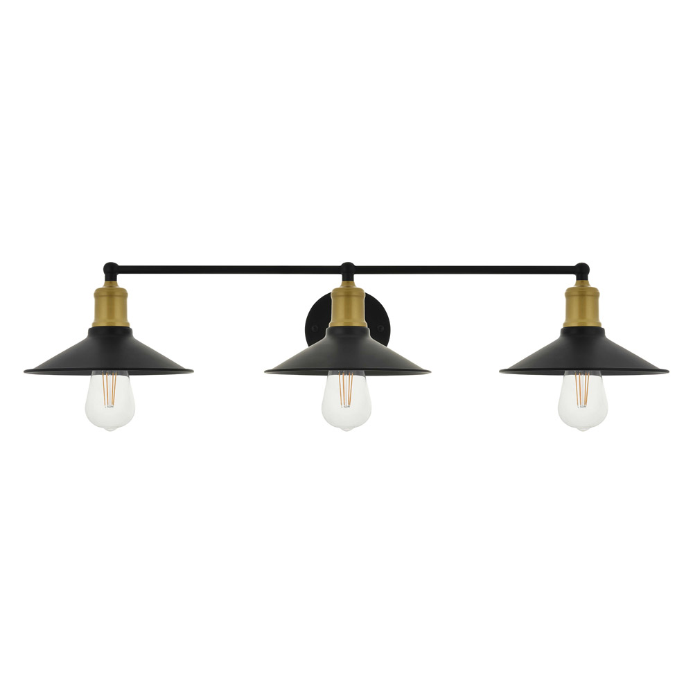 Elegant Etude 2 Lights Wall Sconce - Brass/Black, L 33.1" (LD4033W33BRB)