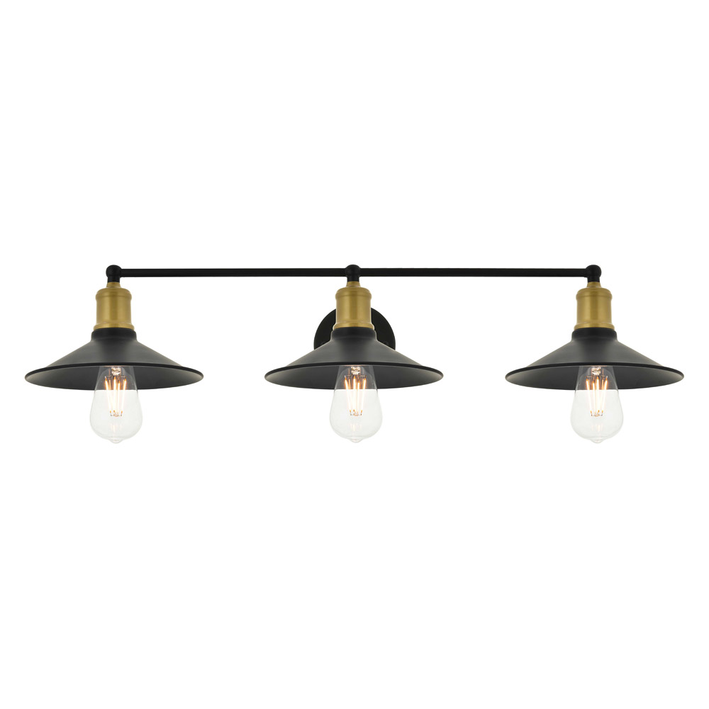 Elegant Etude 2 Lights Wall Sconce - Brass/Black, L 33.1" (LD4033W33BRB)