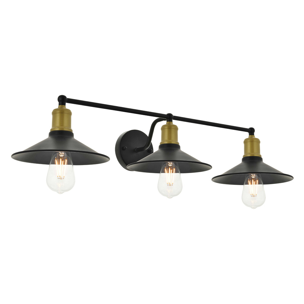 Elegant Etude 2 Lights Wall Sconce - Brass/Black, L 33.1" (LD4033W33BRB)