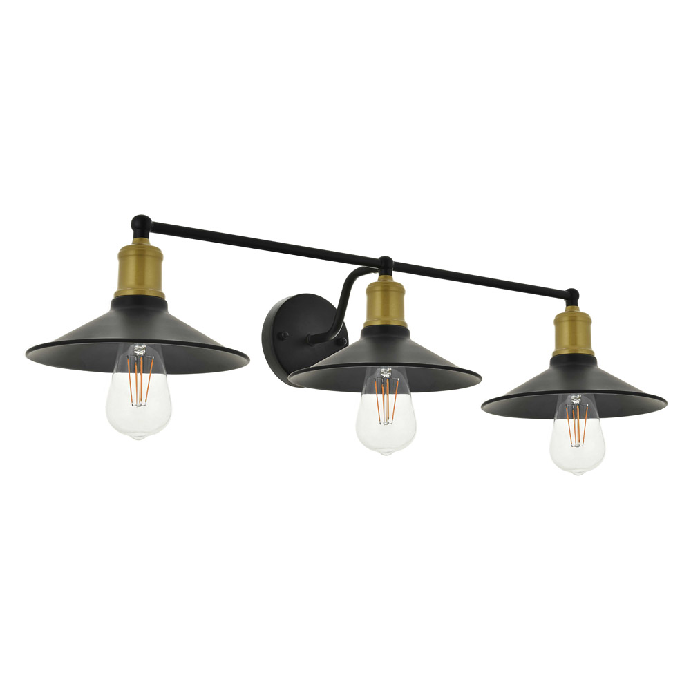 Elegant Etude 2 Lights Wall Sconce - Brass/Black, L 33.1" (LD4033W33BRB)