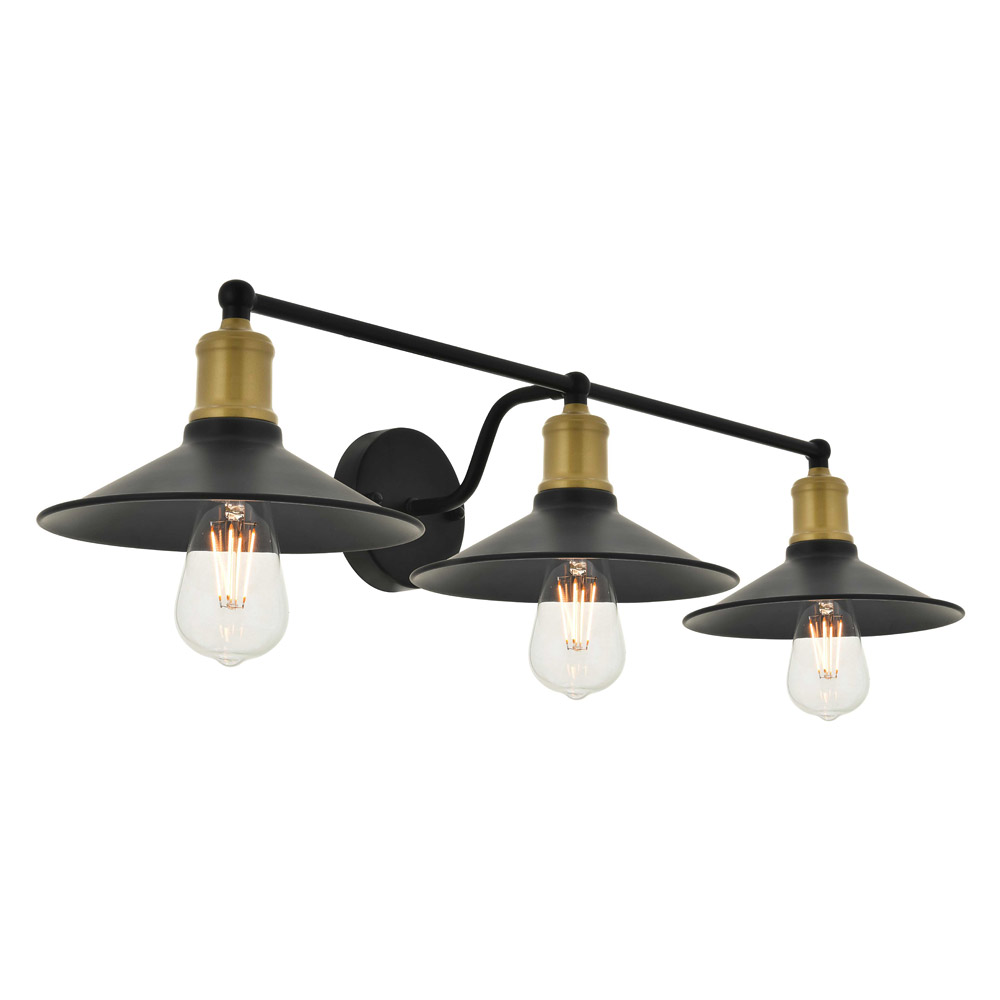 Elegant Etude 2 Lights Wall Sconce - Brass/Black, L 33.1" (LD4033W33BRB)