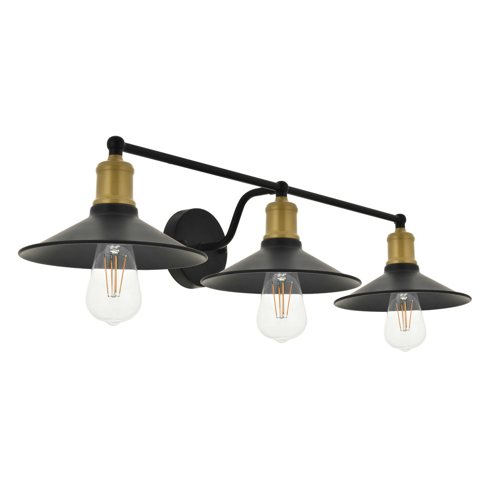 Elegant Etude 2 Lights Wall Sconce - Brass/Black, L 33.1" (LD4033W33BRB)