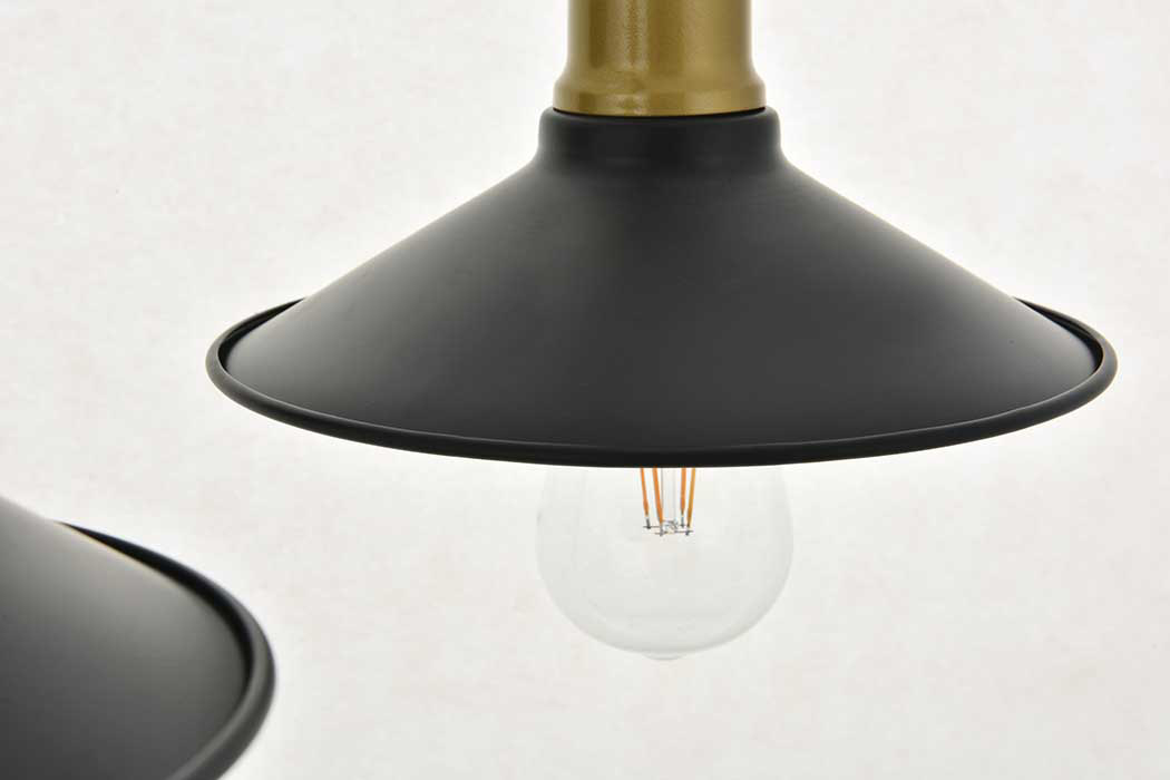 Elegant Etude 2 Lights Wall Sconce - Brass/Black, L 33.1" (LD4033W33BRB)