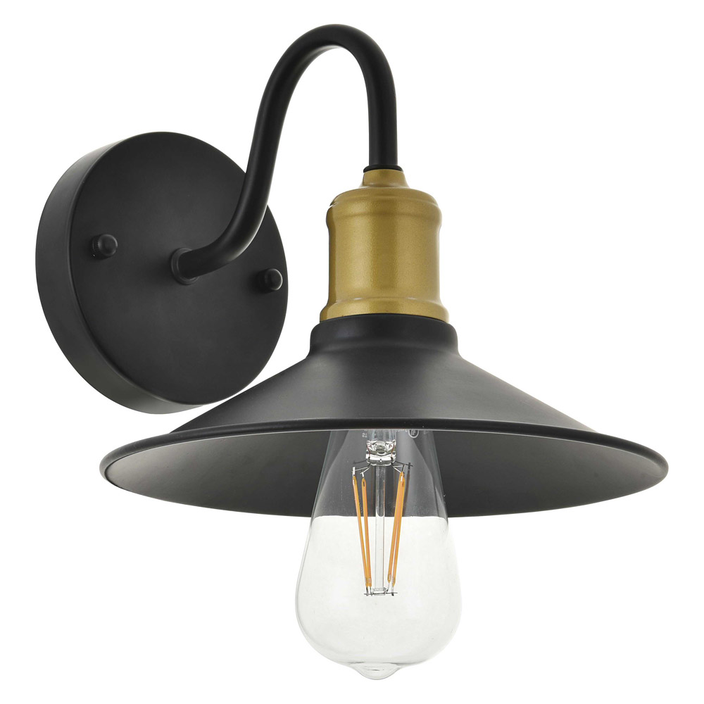 Elegant Etude 2 Lights Wall Sconce - Brass/Black, L 8.7" (LD4033W9BRB)