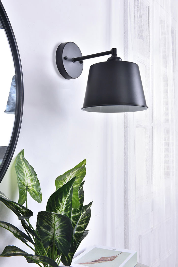 Elegant Nota 1 Light Wall Sconce - Black (LD4058W8BK)