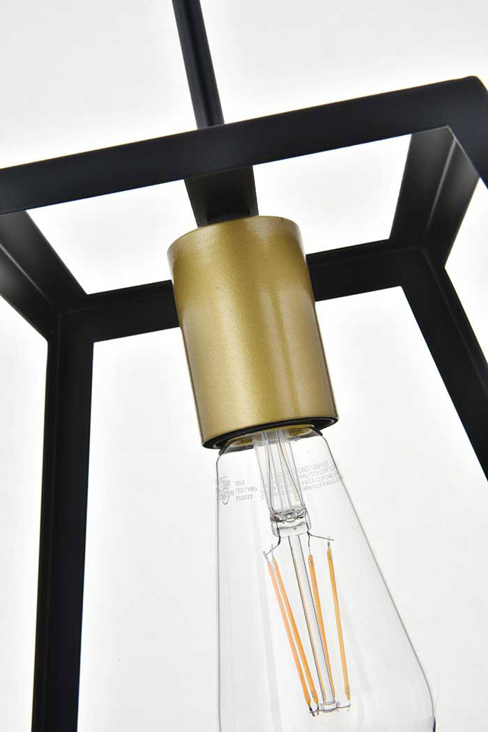 Elegant Resolute 5 Light Pendant - Brass/Black, L 10" (LD4061D10BRB)