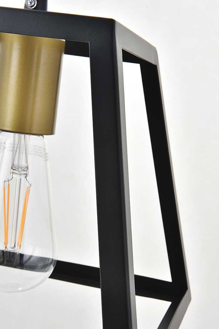 Elegant Resolute 5 Light Pendant - Brass/Black, L 10" (LD4061D10BRB)