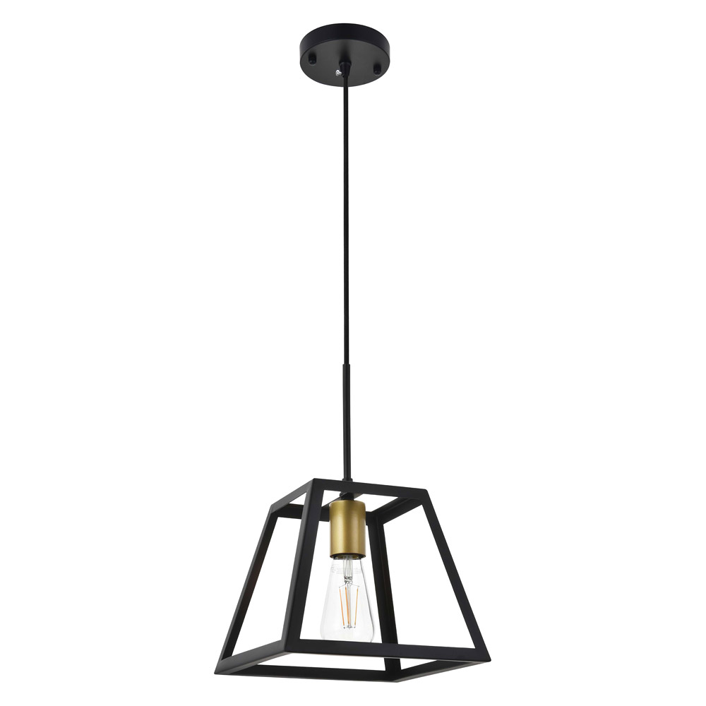Elegant Resolute 5 Light Pendant - Brass/Black, L 10" (LD4061D10BRB)