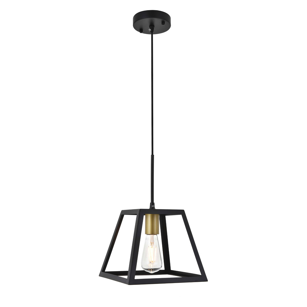 Elegant Resolute 5 Light Pendant - Brass/Black, L 10" (LD4061D10BRB)