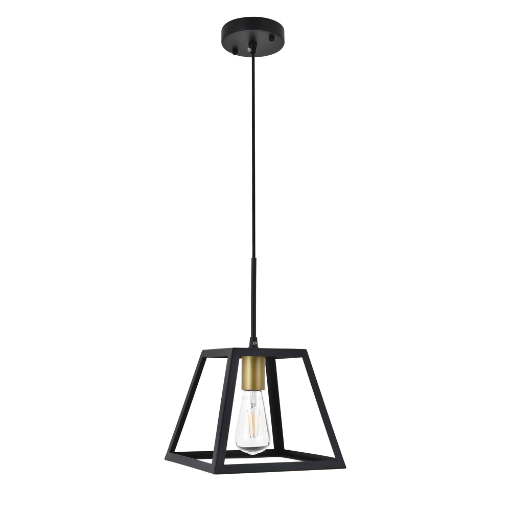Elegant Resolute 5 Light Pendant - Brass/Black, L 10" (LD4061D10BRB)