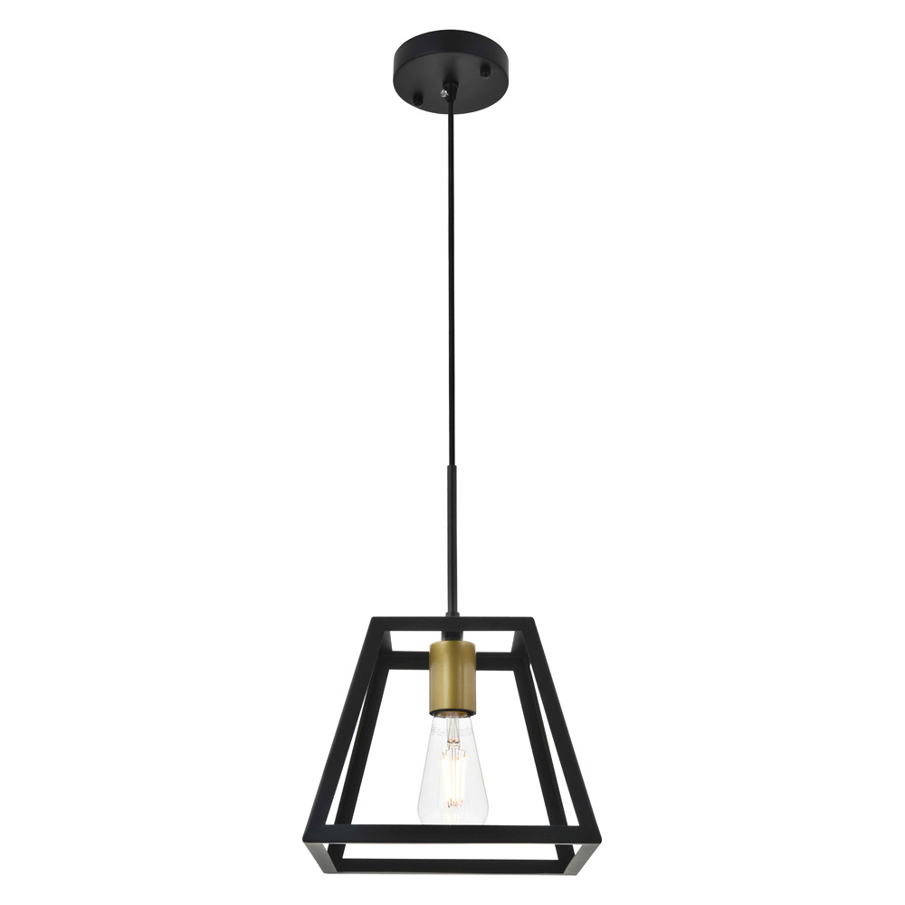 Elegant Resolute 5 Light Pendant - Brass/Black, L 10" (LD4061D10BRB)