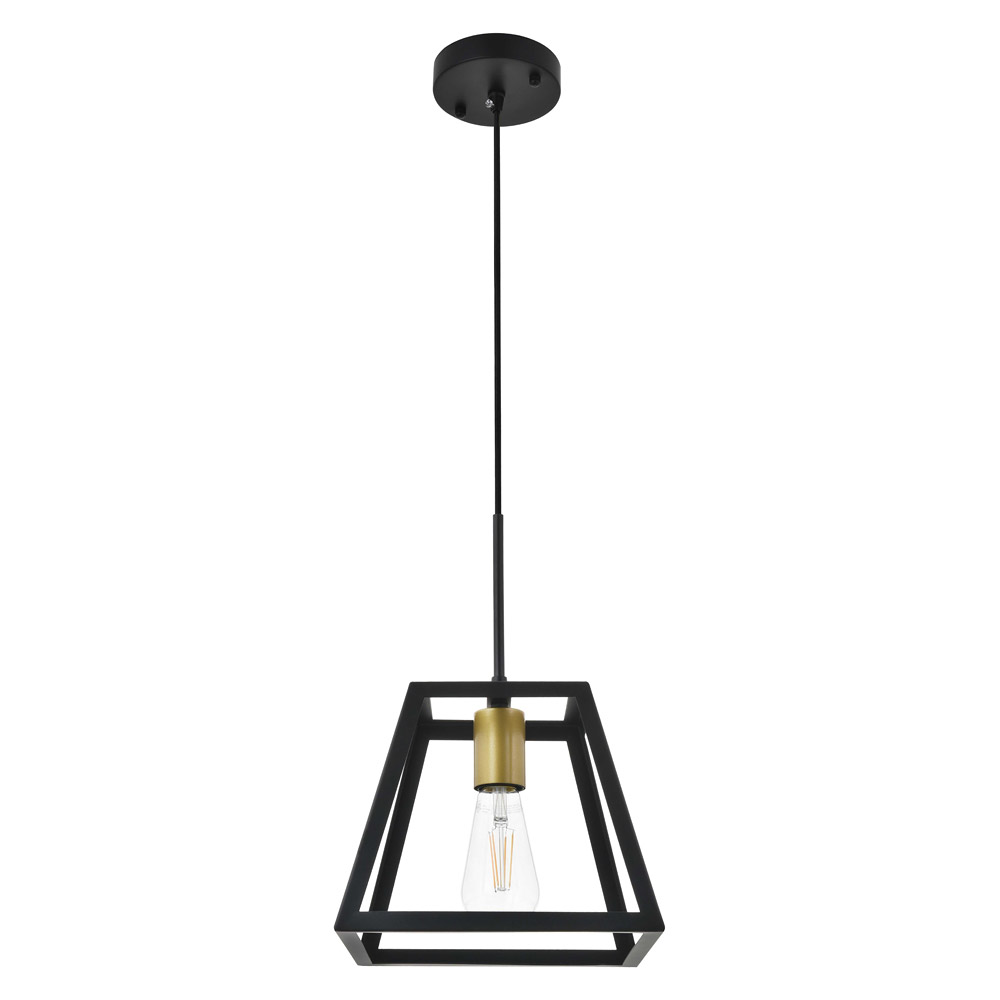 Elegant Resolute 5 Light Pendant - Brass/Black, L 10" (LD4061D10BRB)