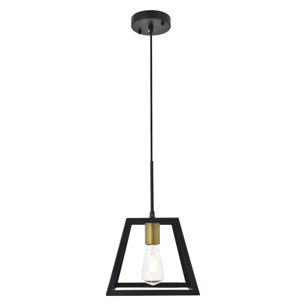 Elegant Resolute 5 Light Pendant - Brass/Black, L 10" (LD4061D10BRB)