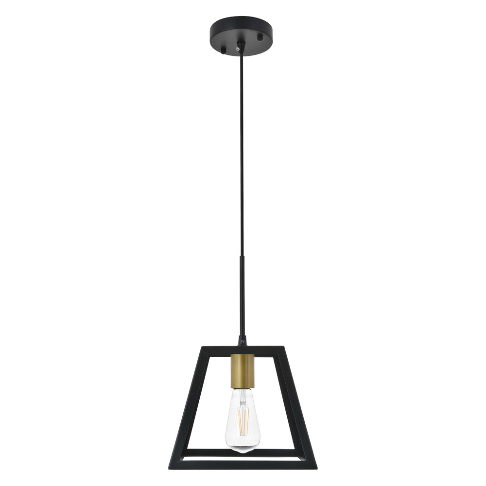 Elegant Resolute 5 Light Pendant - Brass/Black, L 10" (LD4061D10BRB)
