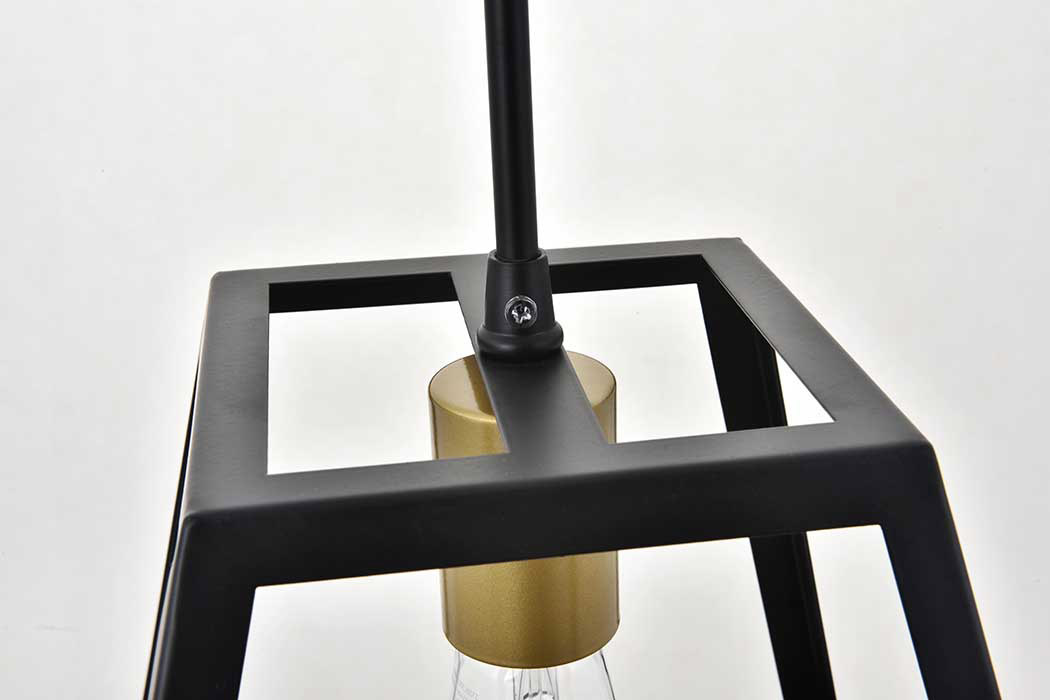 Elegant Resolute 5 Light Pendant - Brass/Black, L 10" (LD4061D10BRB)
