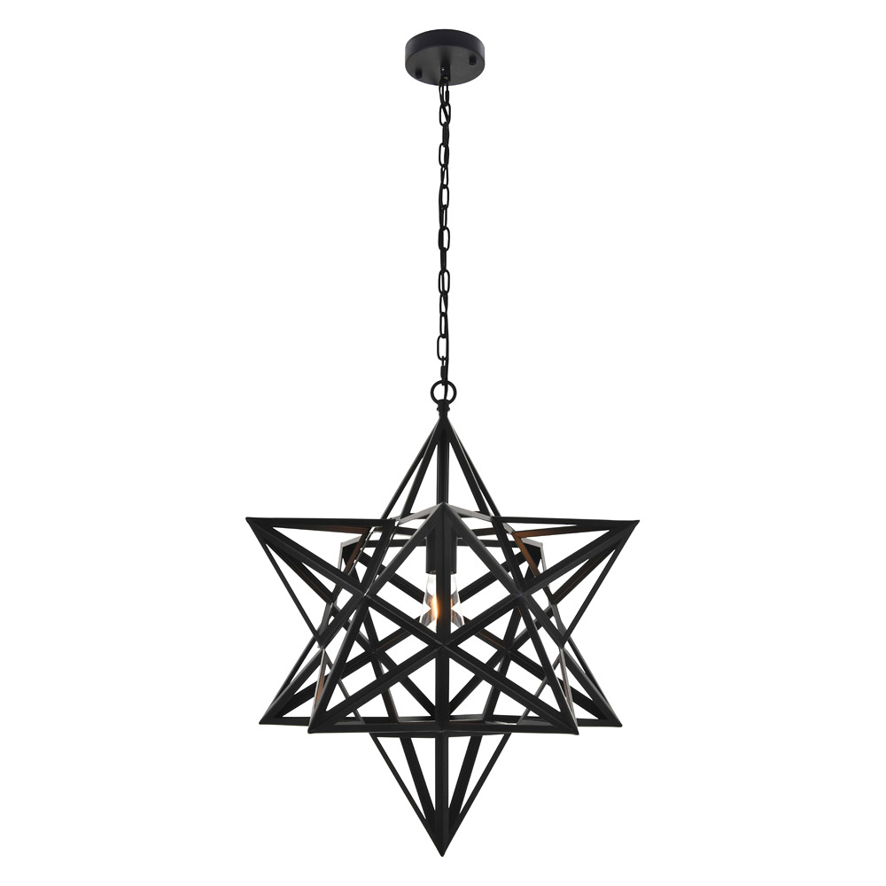 Elegant Nocturne 1 Light Pendant - Black, L 23.6" (LD4076D24BK)
