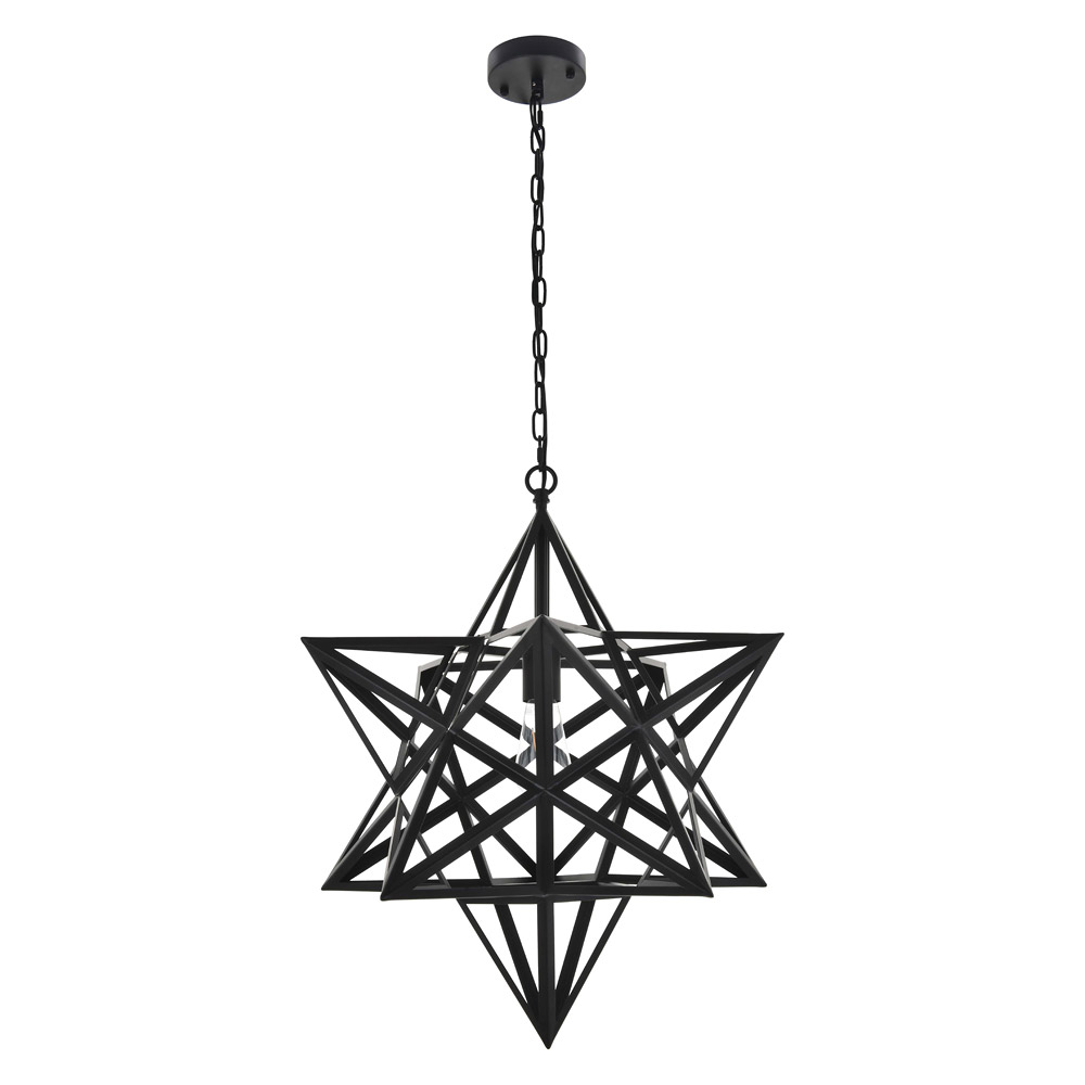 Elegant Nocturne 1 Light Pendant - Black, L 23.6" (LD4076D24BK)