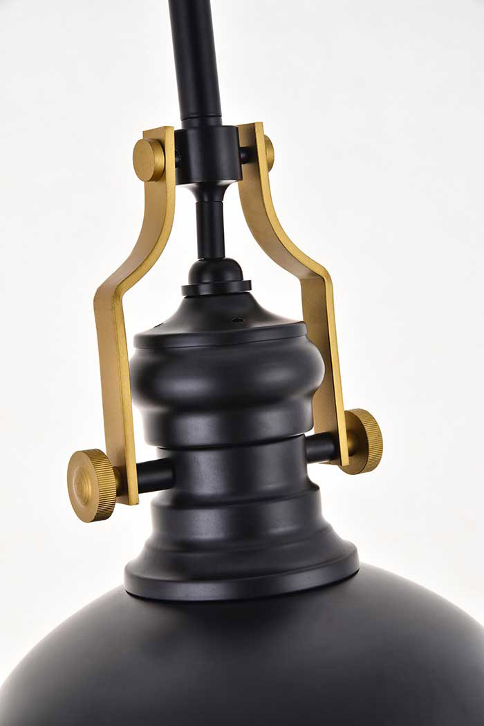 Elegant Eamon 1-Light Pendant - Brass/Black (LD5001D13BRB)