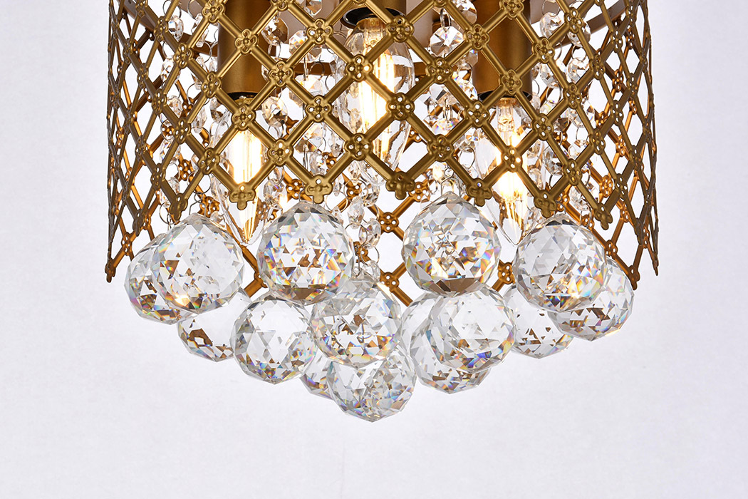 Elegant Tully 4-Light Flush Mount - Brass, L 10" (LD5010F10BR)