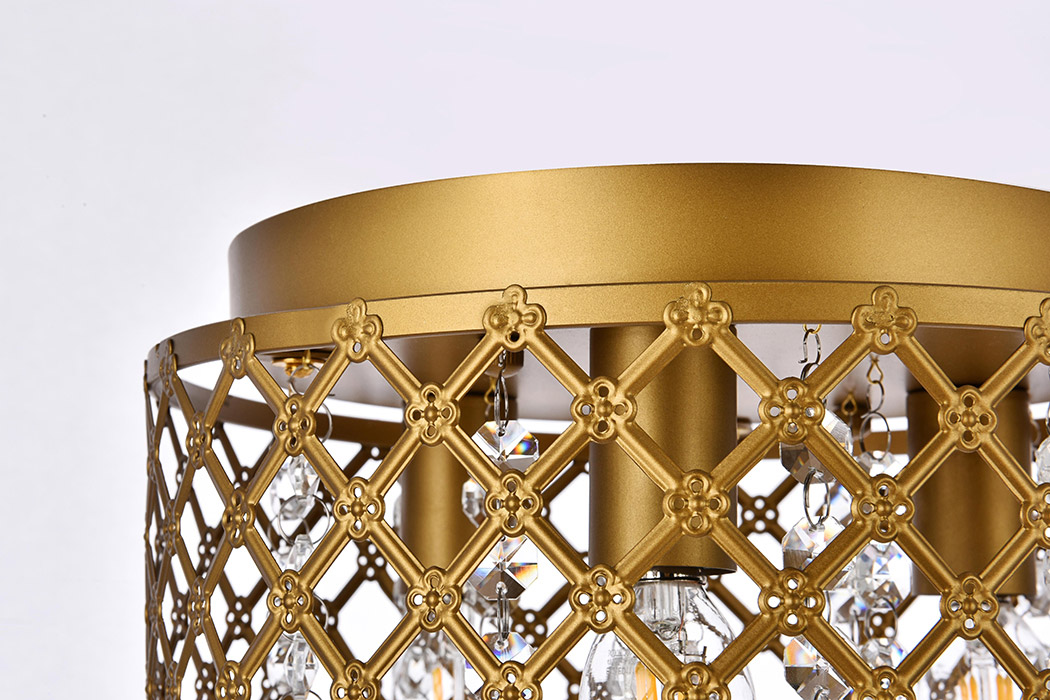 Elegant Tully 4-Light Flush Mount - Brass, L 10" (LD5010F10BR)