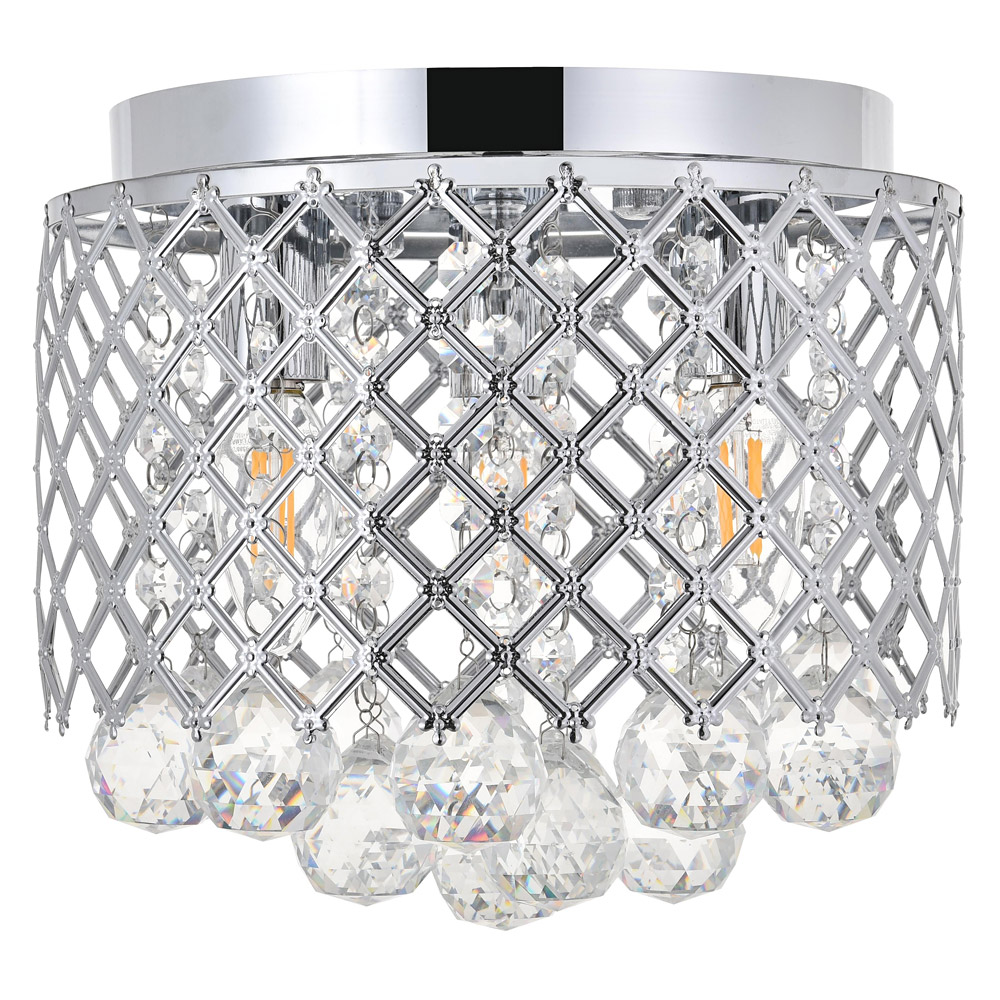 Elegant Tully 4-Light Flush Mount - Chrome, L 10" (LD5010F10C)