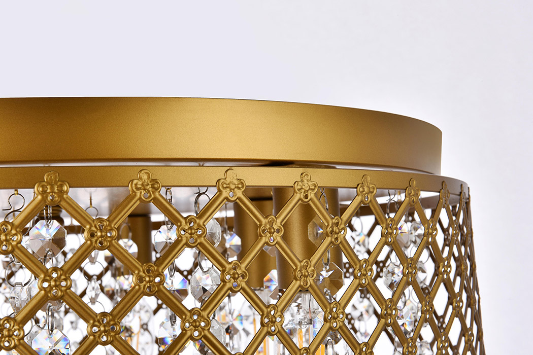 Elegant Tully 4-Light Flush Mount - Brass, L 17.7" (LD5010F18BR)