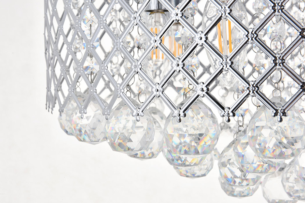 Elegant Tully 4-Light Flush Mount - Chrome, L 18" (LD5010F18C)