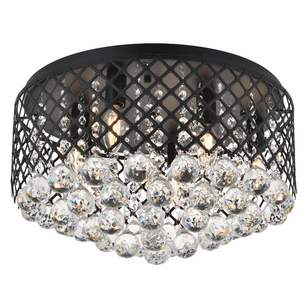 Elegant Tully 4-Light Flush Mount - Matte Black, L 18" (LD5010F18MB)