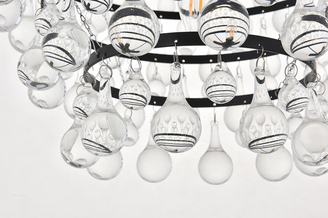 Elegant Kora 5-Light Pendant - Black, L 17" (LD5016D17BK)