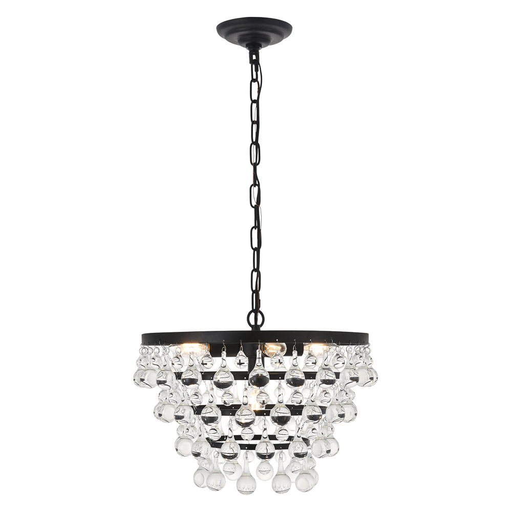 Elegant Kora 5-Light Pendant - Black, L 17" (LD5016D17BK)