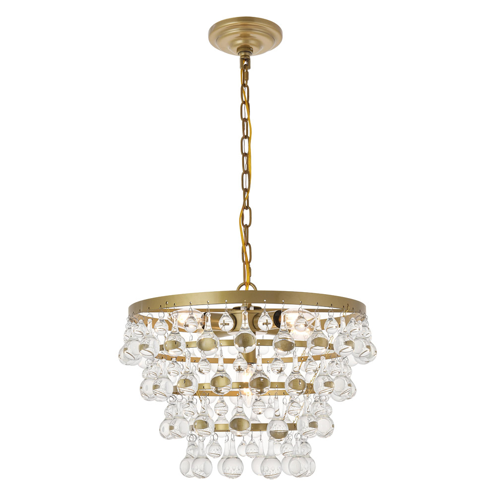 Elegant Kora 5-Light Pendant - Brass, L 17" (LD5016D17BR)