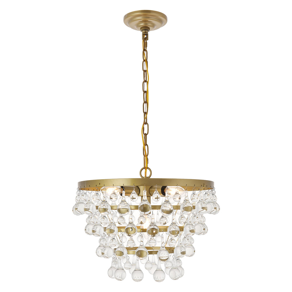 Elegant Kora 5-Light Pendant - Brass, L 17" (LD5016D17BR)