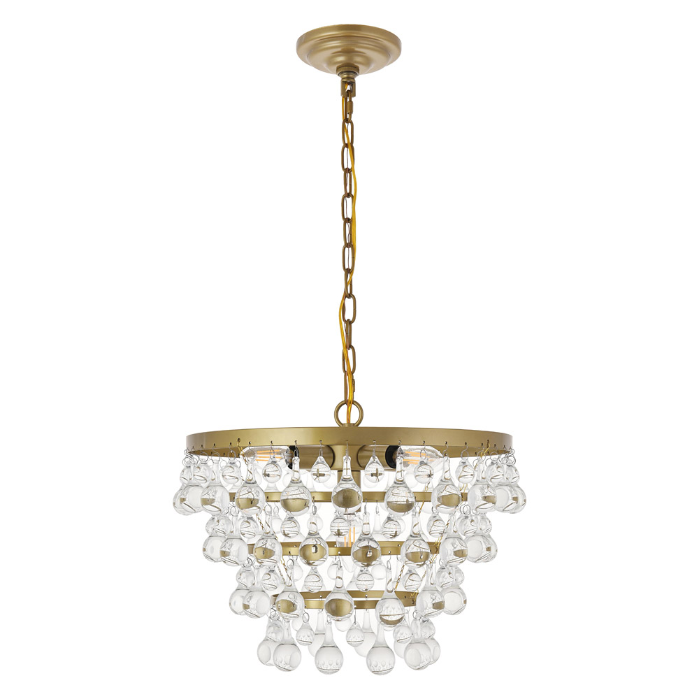 Elegant Kora 5-Light Pendant - Brass, L 17" (LD5016D17BR)